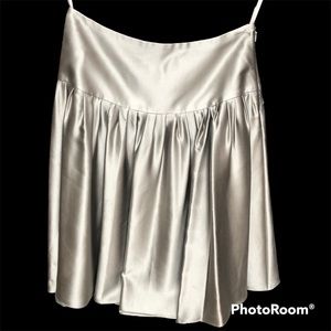 100% Silk Silver Skirt by Express